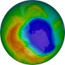 Antarctic ozone map for 2024-10-26